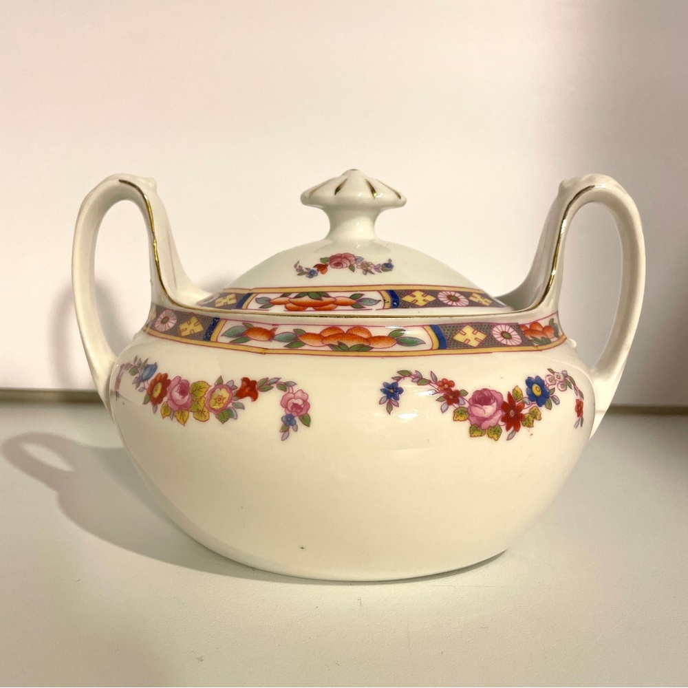 Phoenix China Sugar Bowl With Handles.  Made In Cecho Slovakia